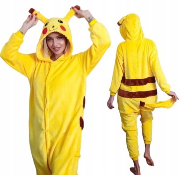 PIŻAMA PIKACHU ONESIE DRES KIGURUMI KOMBINEZON - S