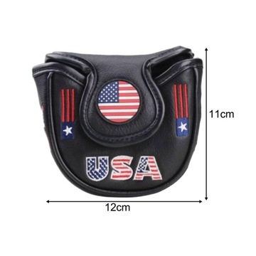 Pokrowiec na główkę miotacza golfowego Golf Protector Modna skóra PU w kolorze czarnym