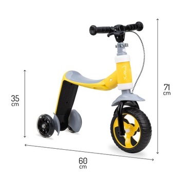 OUTLET MoMi ELIOS 2in1 ТРЁХКОЛЕСНЫЙ САМОКАТ - LED - желтый