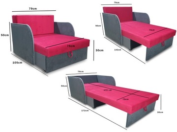 Детское кресло с откидной спинкой, детский диван-кровать.