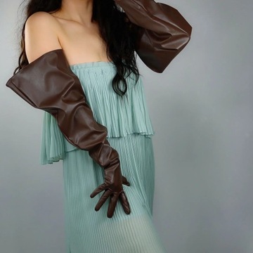 PUFF SLEEVES GLOVES Faux Leather 20