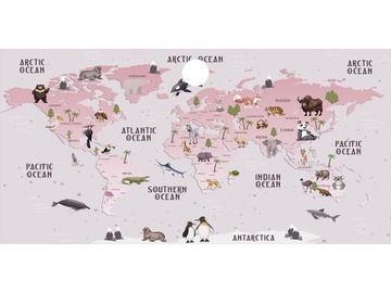 Mata Ochronna na Biurko mapa świata 105cm na 50cm