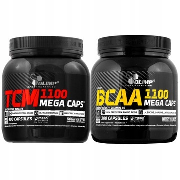 OLIMP TCM + BCAA MEGA CAPS SIŁA MASA 400kap 300kap