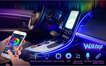 ВОЛОКОННО-ОПТИЧЕСКОЕ для автомобиля, освещение салона, RGB ПОЛОСКА 6м + ПРИМЕНЕНИЕ