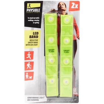 2X OPASKA ODBLASKOWA NA BATERIE LED TAŚMA ŚWIECĄCA