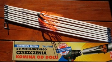 Комплект Тайфун 8 метров Чистка дымоходного канала котла дрелью снизу.