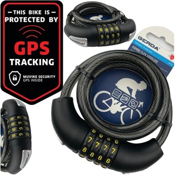 Замок велосипедный, застежка тросовая GERDA KOMBO FLEX 1000/10C комбинация