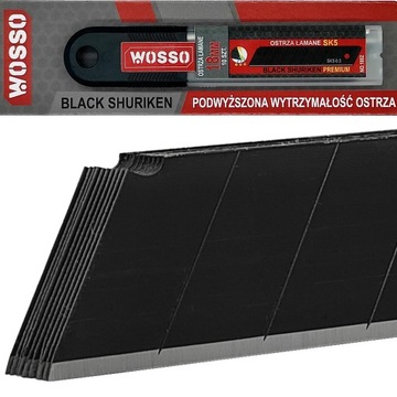 OSTRZA SK5 CZARNE WZMOCNIONE DO NOŻA ŁAMANE 18mm