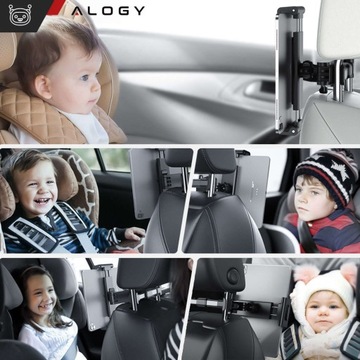 Автомобильный держатель на подголовник для автомобильного телефона и планшета Alogy 4–11 дюймов