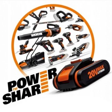 WORX WA3604 Литий-ионный аккумулятор PowerShare 20 В 4 Ач с зарядным устройством