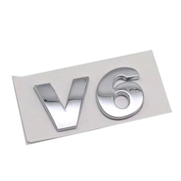 ZNAK ZNAKY V6 NÁLEPKA STŘÍBRNY CHRÓM PRO AMAROK TOUAREG