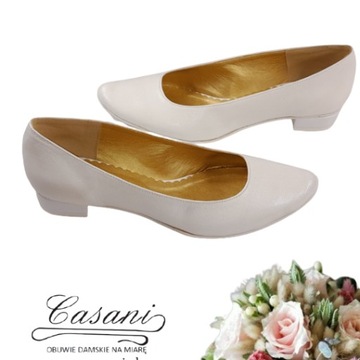 Casani Shoes 43 IVORY большие широкие свадебные балетки