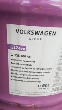 KONCENTRAT PŁYNU CHŁODNICZEGO G12EVO ORYGINAŁ VW G12E100A8 BECZKA 60L