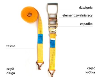 ТРАНСПОРТНЫЙ РЕМЕНЬ + ТРЕЩОТКА ДЛЯ КРЕПЛЕНИЯ ПРОЧНОГО РЕМЕНЯ, длина 6М 5 ТОНН