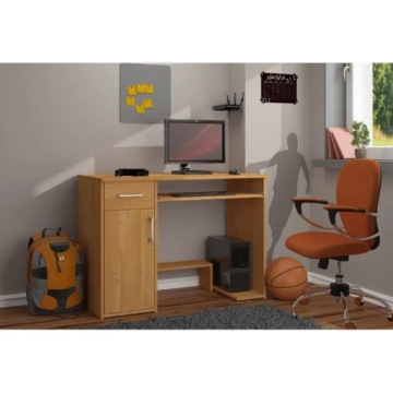 Компьютерный стол из ольхи 1 ящик 2 полки 90 см
