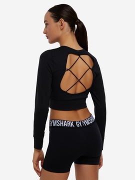 GYMSHARK krótki top z długim rękawem i odkrytymi plecami r. M