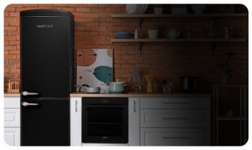 RETRO GORENJE черный в комплекте с отдельно стоящим холодильником