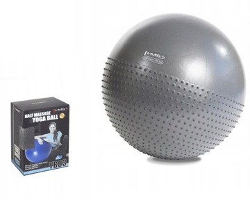 Piłka gimnastyczna masująca do fitnessu szara 65cm Anti-Burst YB03 HMS