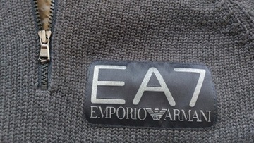 EA7 emporio armani gruby sweter męski wełniany rozpinany r. L