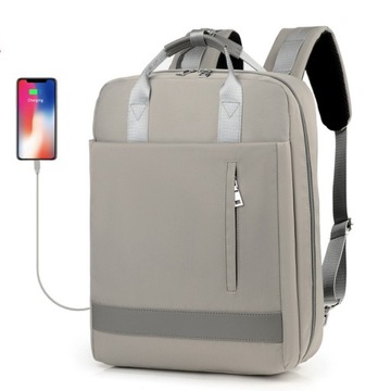 Plecak/torba JQ 1005 na laptopa 17,3 z USB szary