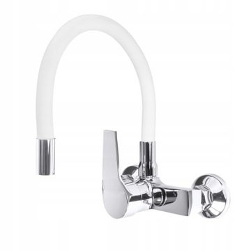 FLEX КУХОННЫЙ ИЗЛИК FAUTER, ГИБКИЙ, БЕЛЫЙ ХРОМ