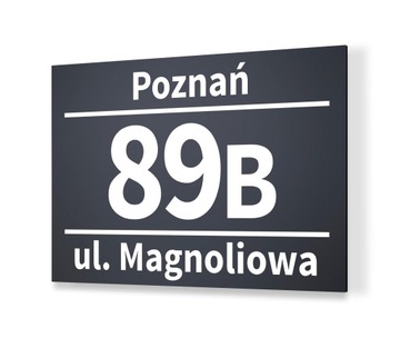 Tabliczka tablica ADRESOWA ANTRACYT Nr domu 20x30