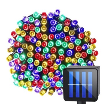 СОЛНЕЧНАЯ СВЕТОДИОДНАЯ САДОВАЯ ГИРЛЯНДИЯ 100x ЦВЕТНАЯ СВЕТОДИОДНАЯ ЦЕПЬ ДЕКОРАТИВНАЯ ВЕРЕВКА