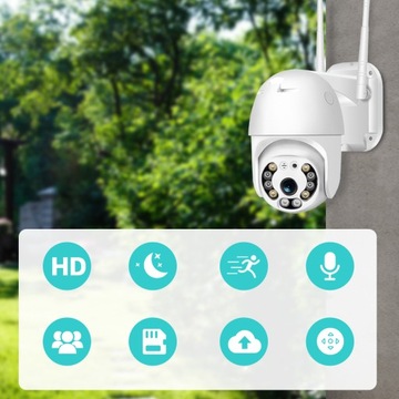 WIFI IP УМНАЯ ПОВОРОТНАЯ КАМЕРА FULL HD 2 МП МОНИТОРИНГ 1080p ЗУМ 4-кратное обнаружение
