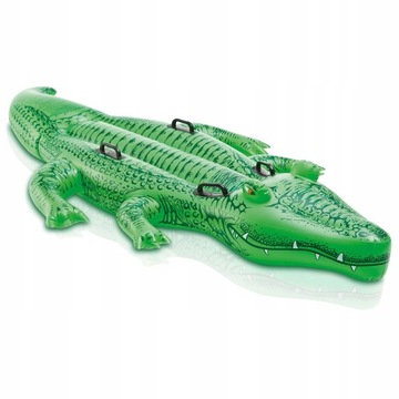 DUŻY DMUCHANY MATERAC PŁYWAK KROKODYL ALIGATOR ZIELONY 170x86 cm