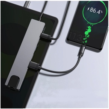 АДАПТЕР-концентратор 8-в-1 USB-C DisplayPort Порт дисплея 8K 4K 144 Гц 2xUSB LAN RJ45