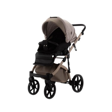 Коляска ADAMEX NOLA NATURA 4в1 + СИДЕНЬЕ BUZ PRO + БАЗА ISOFIX/4 КАПУЧИНО