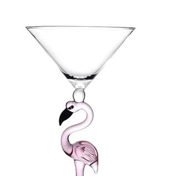 Бокал для вина с розовым фламинго и хрустальным шампанским, коктейль Martini Goblet 200 мл