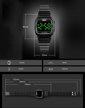 Zegarek damski SKMEI N745d elektroniczny LED