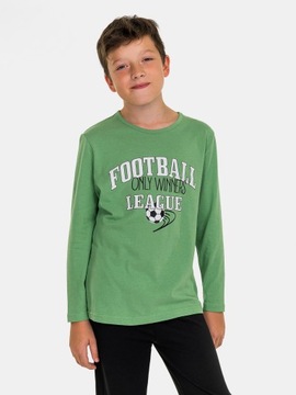 Пижамный комплект для мальчика с футбольным мячом с длинными рукавами, хлопок 158