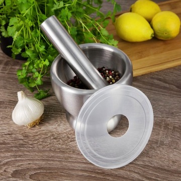 MOŹDZIERZ STALOWY Z UBIJAKIEM POKRYWKĄ KINGHOFF