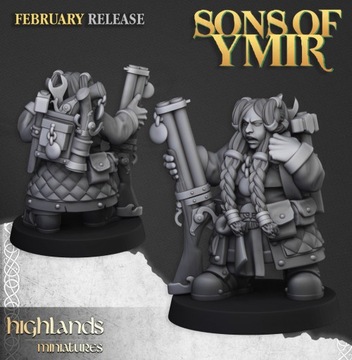 Female Dwarf Engineer Highlands Miniatures