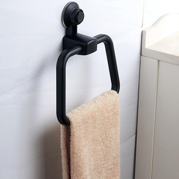 Вешалка для ванной Полотенцедержатель с присоской Черный