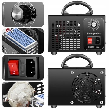 GENERATOR OZONU BEZPIECZNY OZONATOR SKUTECZNY OCZYSZCZACZ 48000MG/H + timer