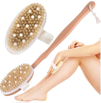 SZCZOTKA DO MASAŻU NA SUCHO I MOKRO MYCIA PLECÓW PEELINGU ANTYCELLULITOWA