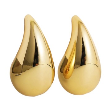 Золотые серьги-капли TEARS 31 мм из хирургической стали DROP 65065