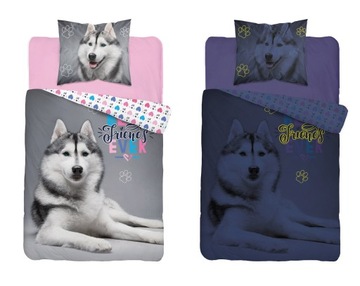 Pościel dla dziewczynki 140x200 Piesek Husky