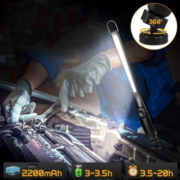 Светильник для мастерской МОЩНЫЙ фонарь для мастерской 800лм РЕГУЛИРОВКА с магнитом