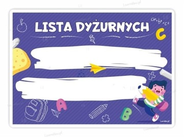 TABLICA DYŻURNYCH A4 FIOLETOWA, LEARNHOW