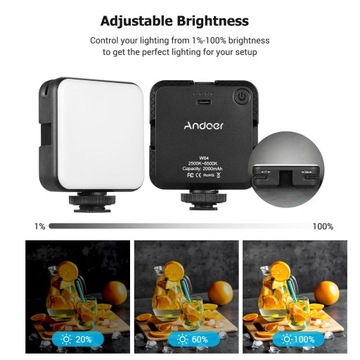 Andoer W64 Mini Clip-on LED Video Light Mobile
