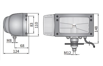 ФАРА ПЕРЕДНЯЯ ЛЕВАЯ H4 246x110 с указателем поворота