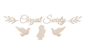 BANER girlanda Chrzest Święty IMIĘ Liść RUSTYK G