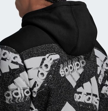 2859 ADIDAS МУЖСКАЯ ТОЛСТОВКА-КЕНГУРУ С КАПЮШОНОМ, ЧЕРНАЯ S