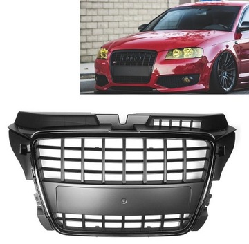 Grill atrapa Audi A3 8P Lift 08-12 S3 look Połysk