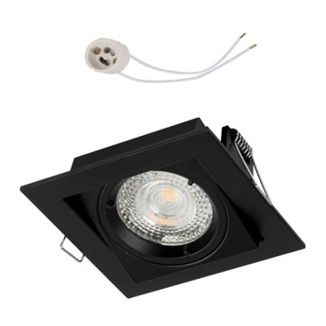 Oprawa halogenowa RUCHOMA do LED 230V GU10 czarna