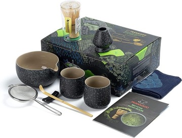 JAPOŃSKI ZESTAW PREZENTOWY DO ROBIENIA HERBATY MATCHA FILIŻANKI TRZEPACZKA